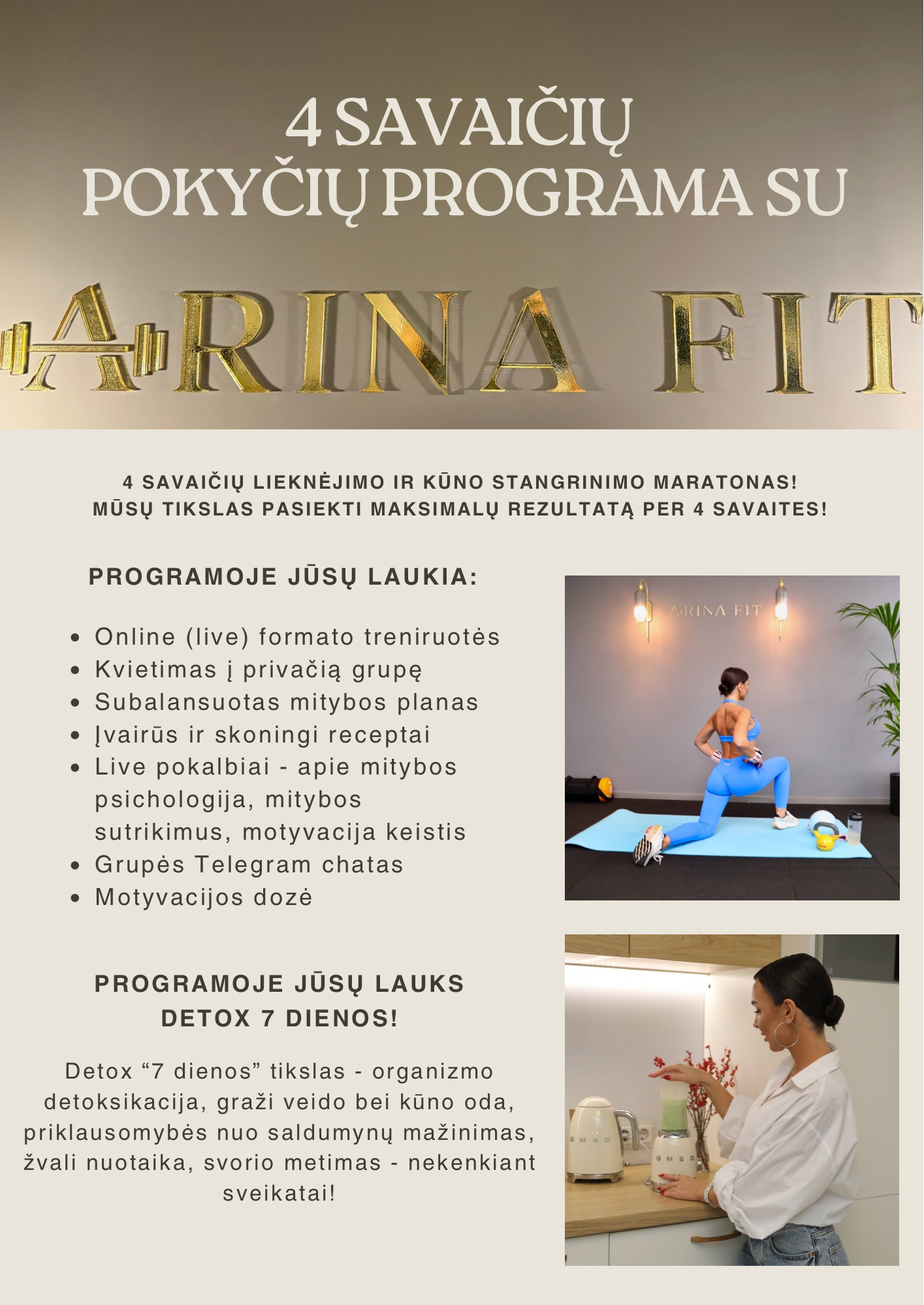 4 Savaičių Pokyčių Programa + Detox